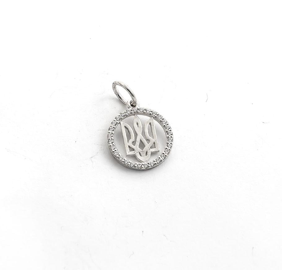 Кулон в виде Герба Украины с фианитами Maxi Silver 8291 (88291)