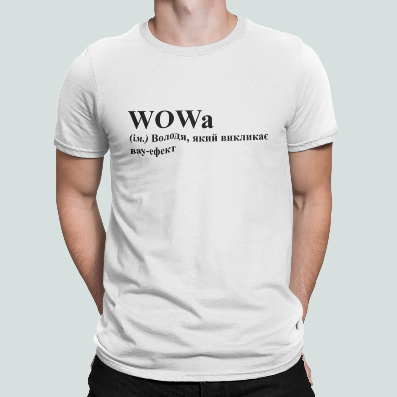 Футболка мужская Stedman с принтом "WOWa" M Белый (ИМ479-8)