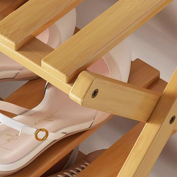 Полка для обуви в прихожую из бамбука 4 яруса 54x26x26 см (C00276-1) - фото 5