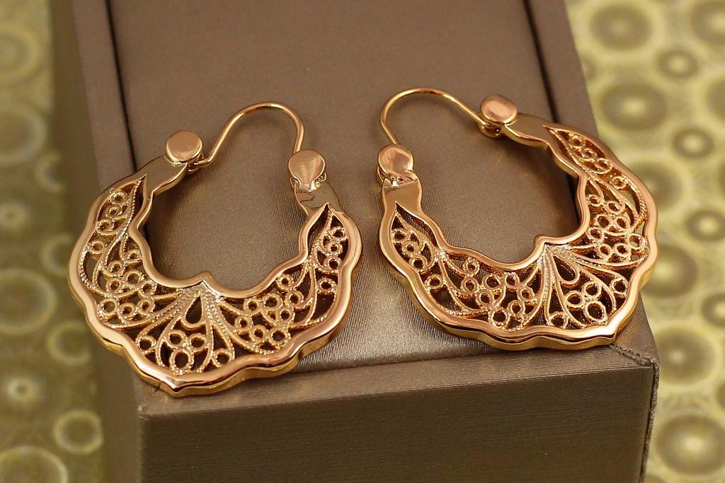 Серьги коромысла Xuping Jewelry Эсмеральда 3,3 см Золотистый (2189739379)