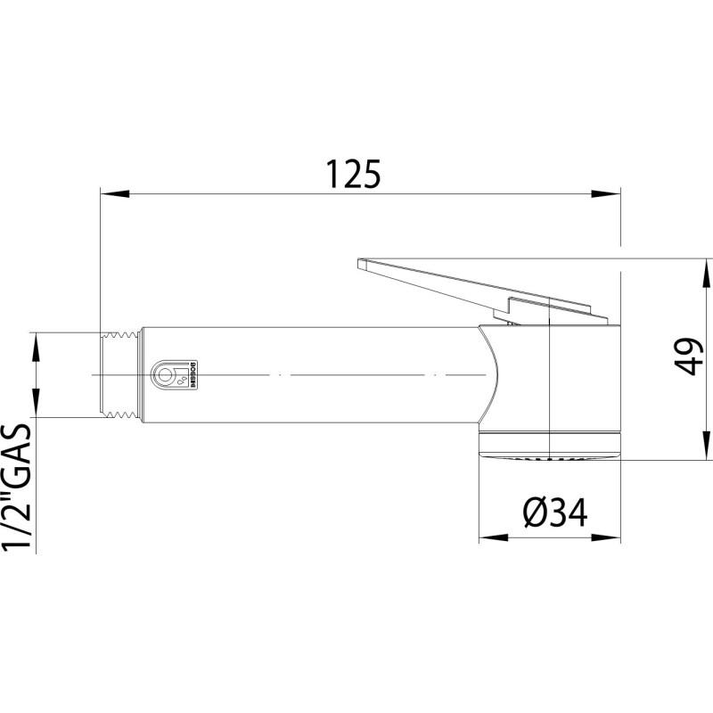 Лійка для гігієнічного душу Bossini Paloma B00462000030008 пластик Хром (163982) - фото 2