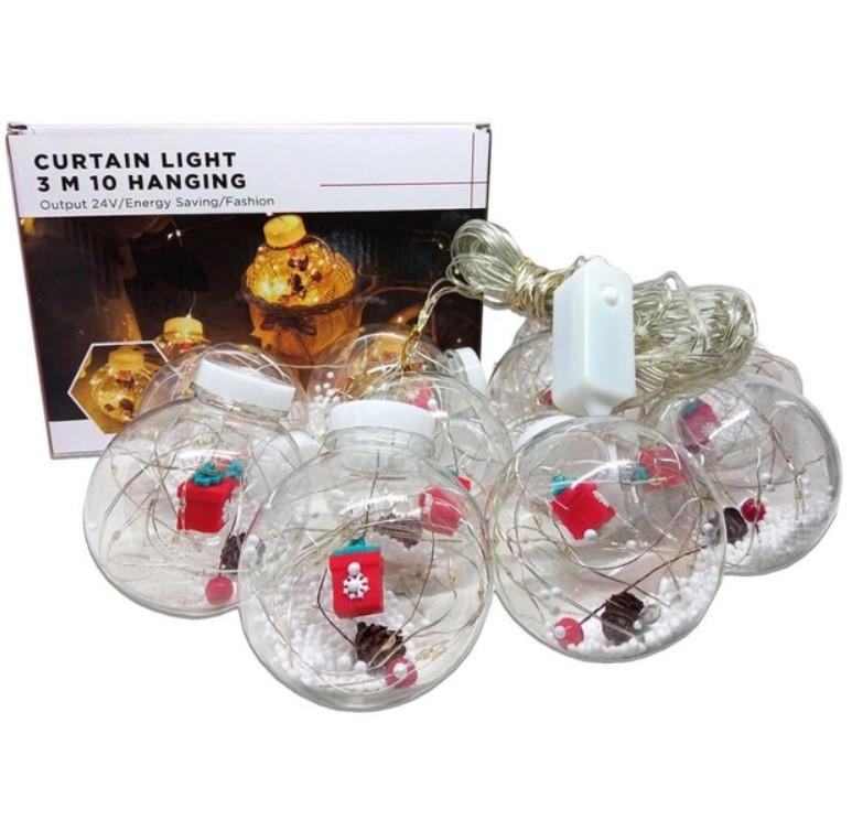 Гірлянда LED Xmas WW-1 Copper curtain ball lamp 7258 Біле Світло (4e628409) - фото 2