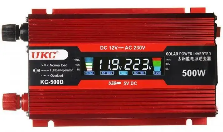 Инвертор автомобильный UKC KC-500D 12-220 В 500W LCD (12196314)