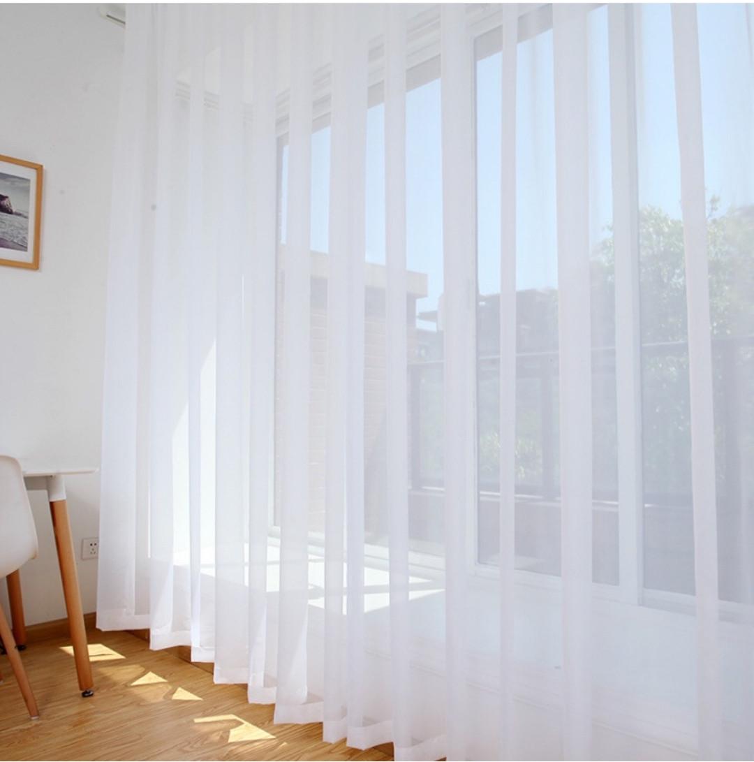 Тюль шифоновый на тесьме 100х270 см Белый (шифон 270)