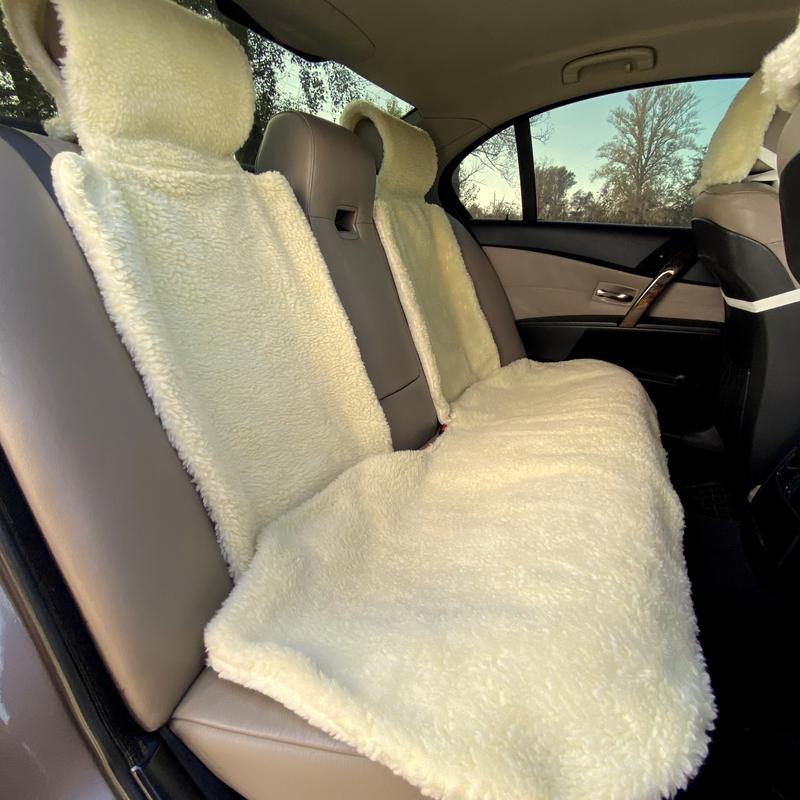 Накидка на сиденье автомобиля из овчины Sheepskin эко-шерсть задний комплект 50 см Лимонный (725) - фото 2 Накидка на сиденье автомобиля из овчины Sheepskin эко-шерсть задний комплект 50 см Лимонный (725) - фото 2