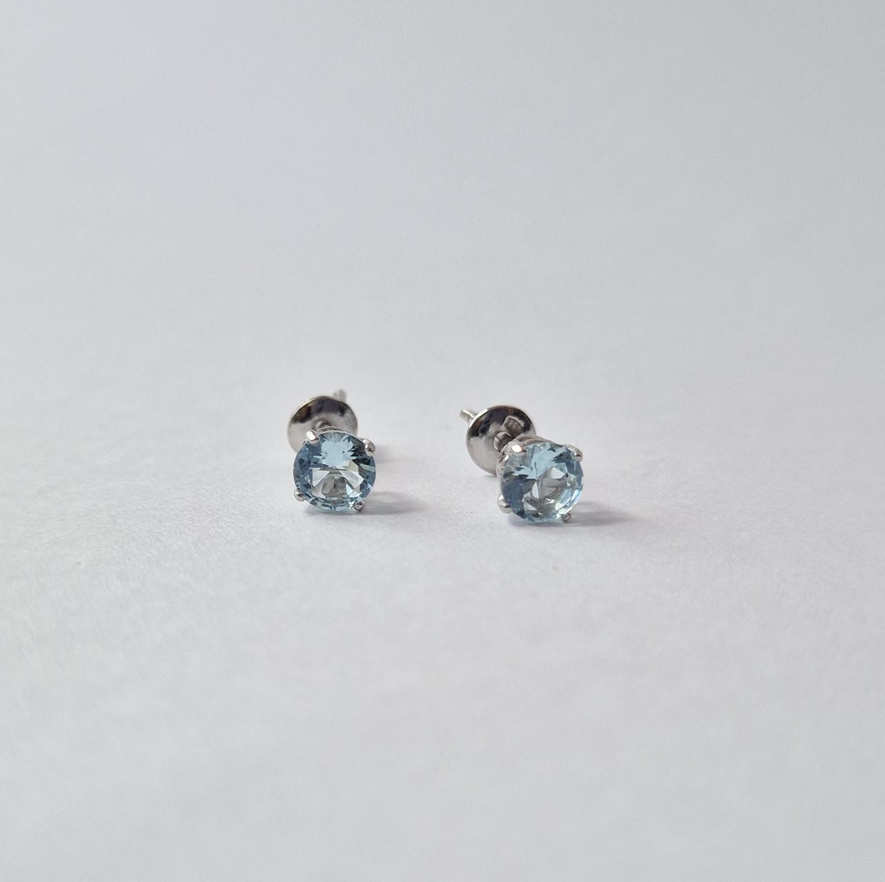 Серьги на закрутках с камнем 5 мм 925 пробы 1,01 г