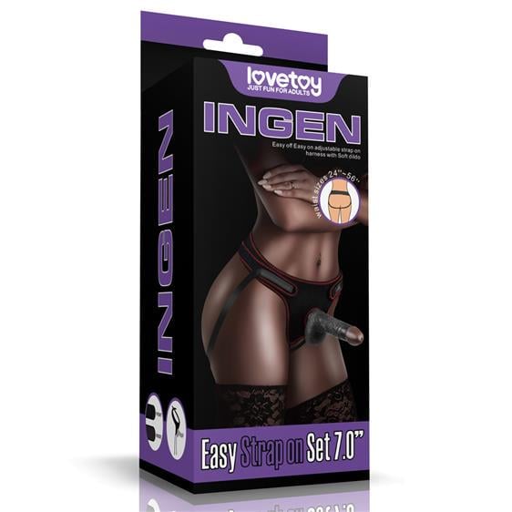 Страпон LoveToy Easy Strap-On Set Чорний 18 см (6452LV715025)