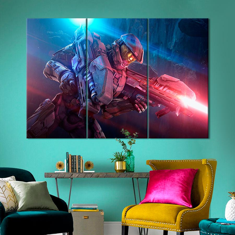 Настенний декор Постер игры Halo из Мистером Чифом 156x100 см (A181-3)