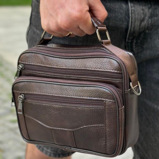 Мужская сумка кожаная с ручкой Bexhill 61881B Коричневый