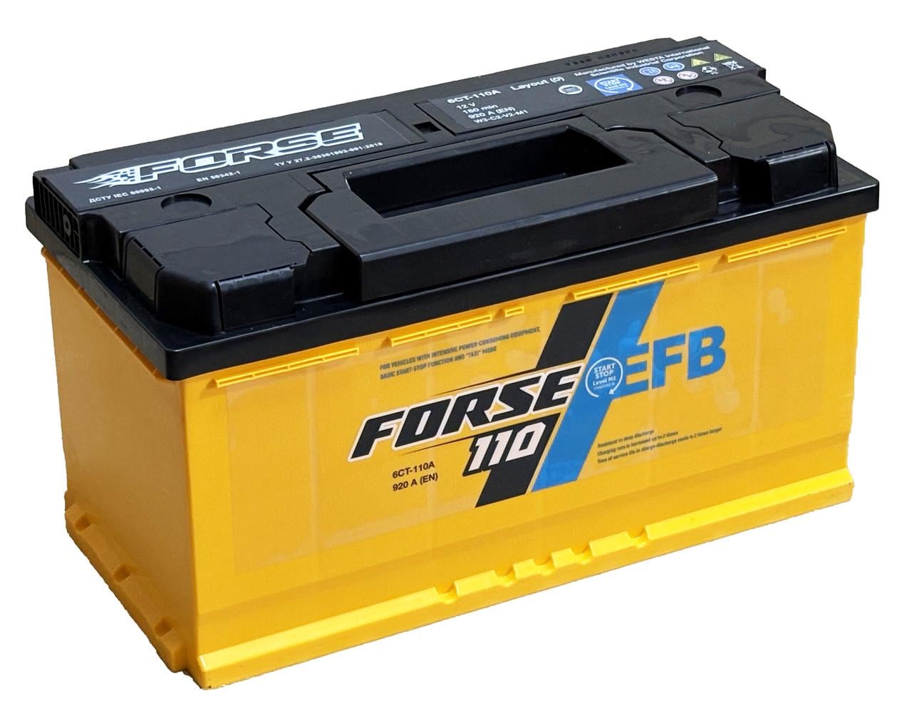 Аккумулятор автомобильный 6CT-110 Forse EFB EN920 110Ah-12V + справа 353х175х190 мм