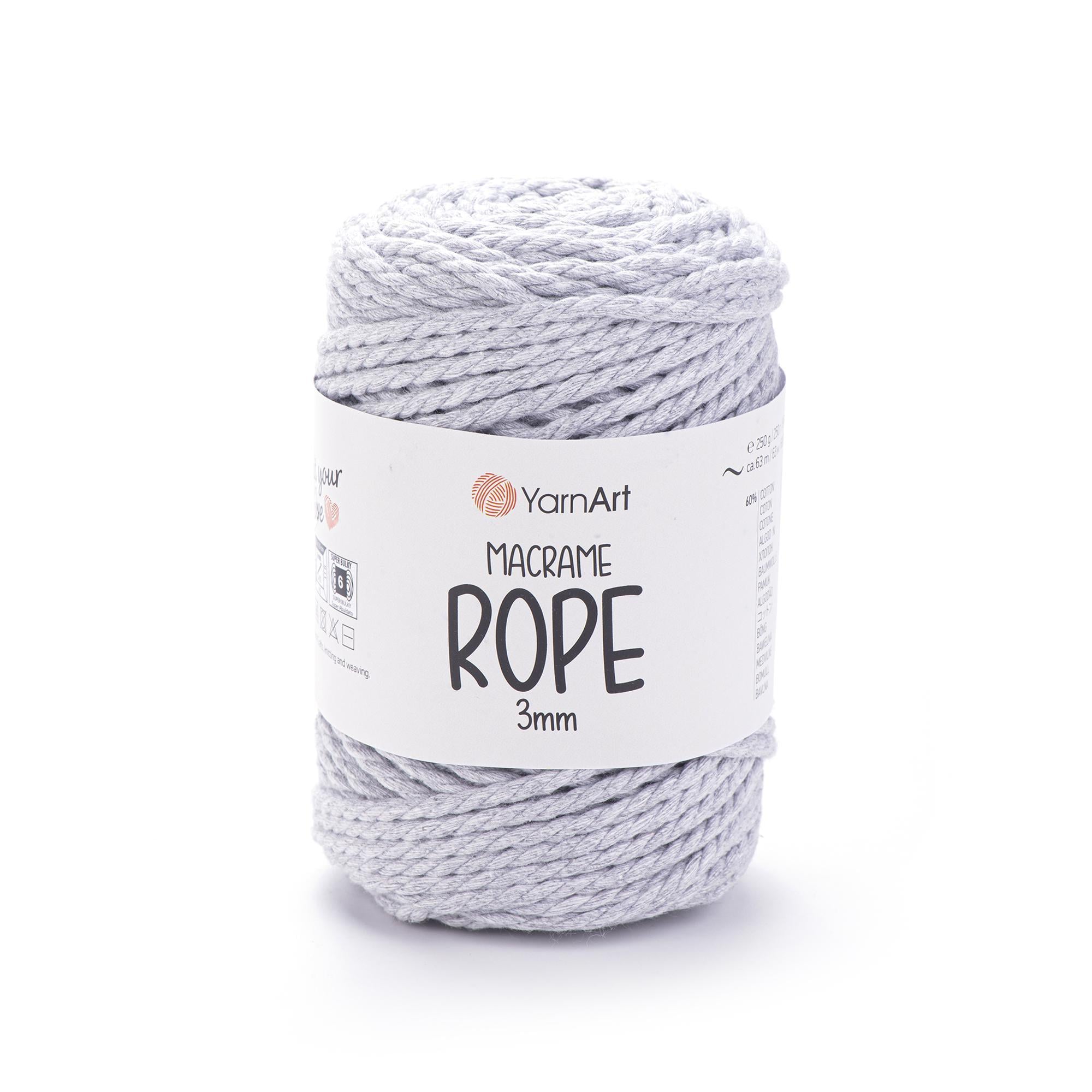 Шнур витый для макраме Macrame rope 3 мм 250 г Светло-серый №756 (1842289512)