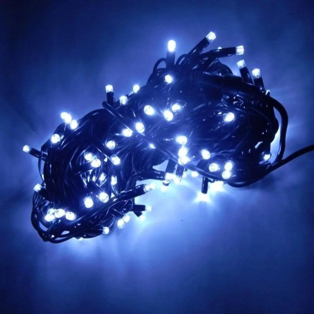 Гирлянда уличная Нить LED 160 черный провод Холодный белый (1-39/1-89)