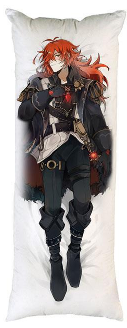 Подушка дакимакура Дилюк Геншин Импакт декоративная ростовая для обнимания 60x200 см (1834037559)
