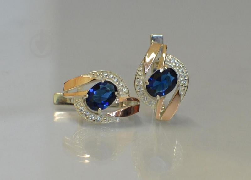 Серебряные серьги Sil 090s-10 Танзанит (Sil-980)