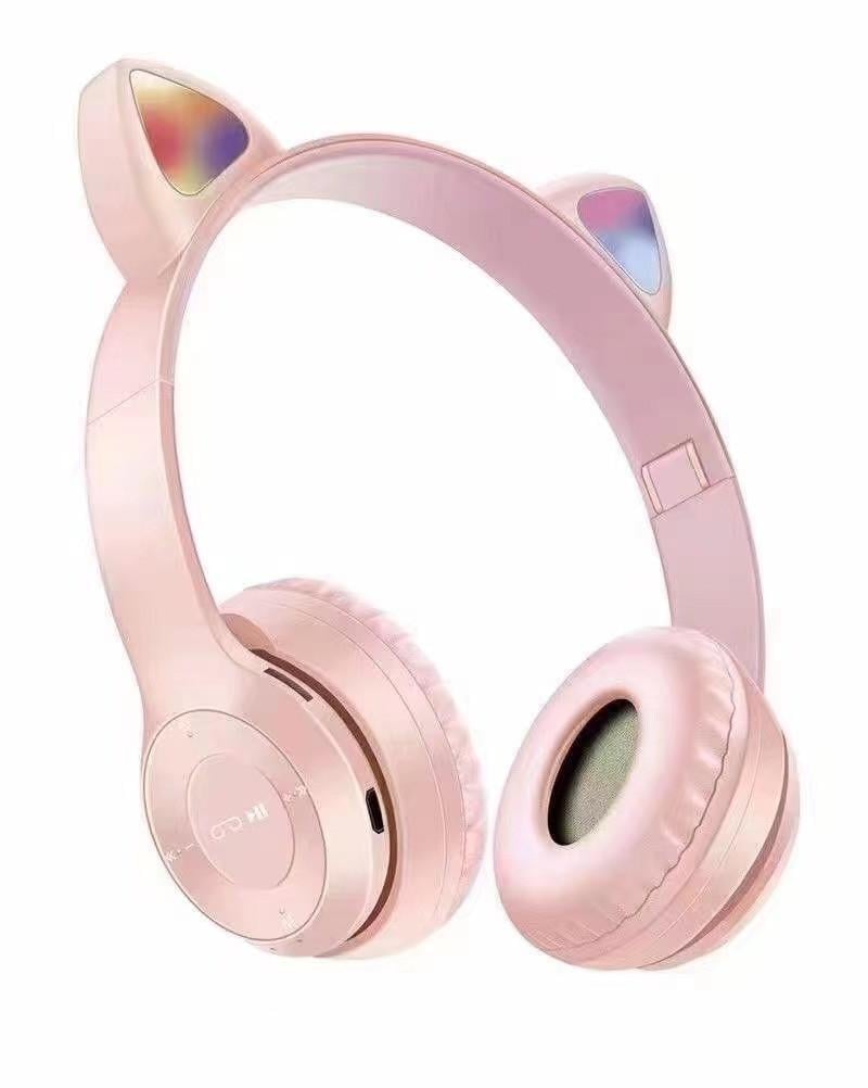 Наушники беспроводные Cat Miu Star P47 с кошачьими ушками Пудровый (1581539956)