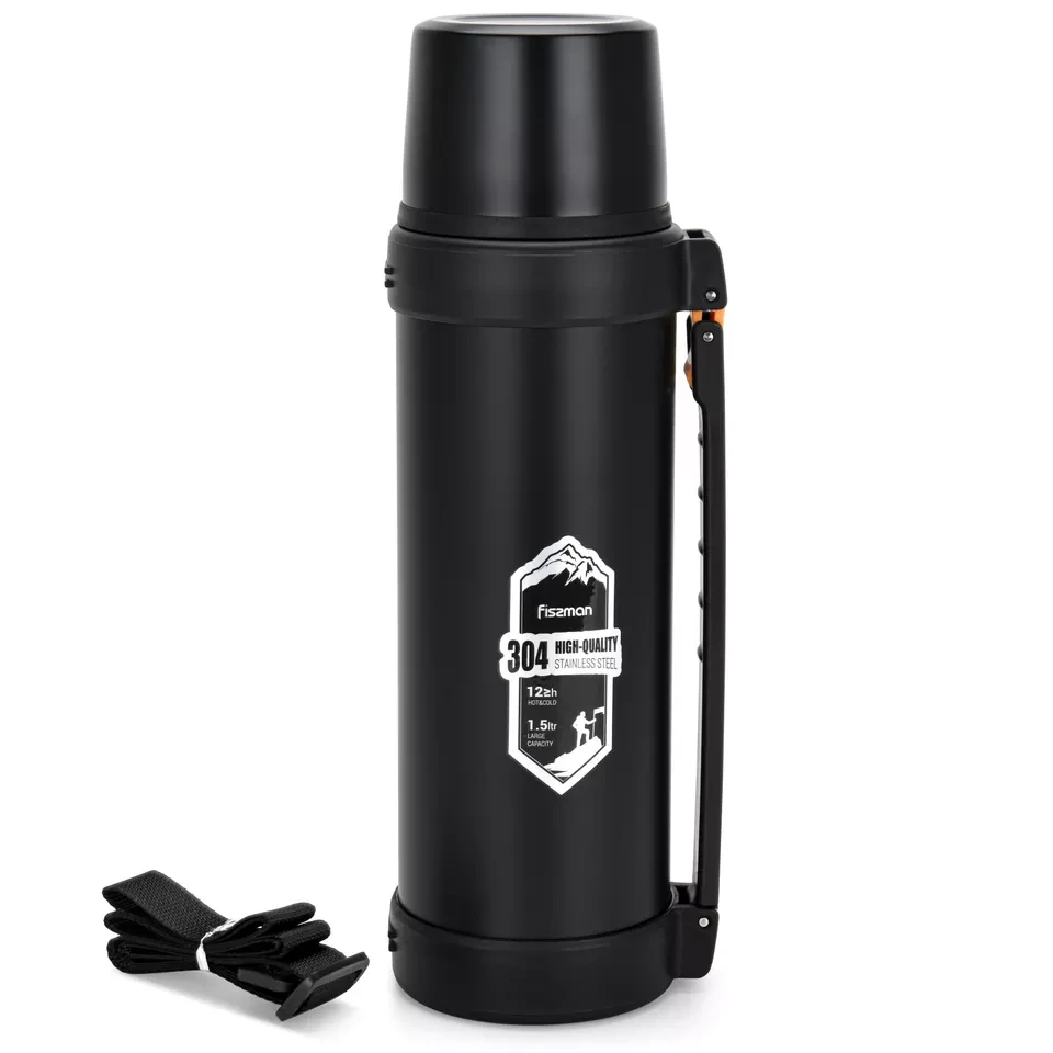 Термос питьевой Fissman 9,5x33 см 1500 мл из нержавеющей стали (9869) Термос питьевой Fissman 9,5x33 см 1500 мл из нержавеющей стали (9869)