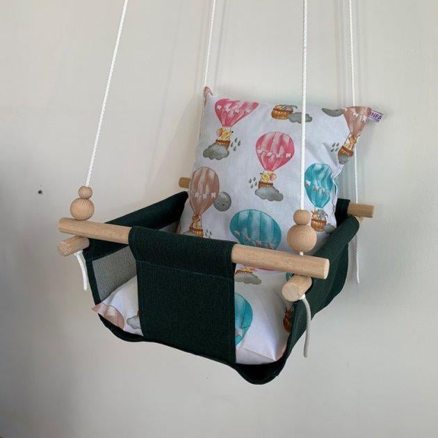 Дитяча гойдалка Infancy Повітряна куля Темно-зелений (9676996) - фото 4 Дитяча гойдалка Infancy Повітряна куля Темно-зелений (9676996) - фото 4