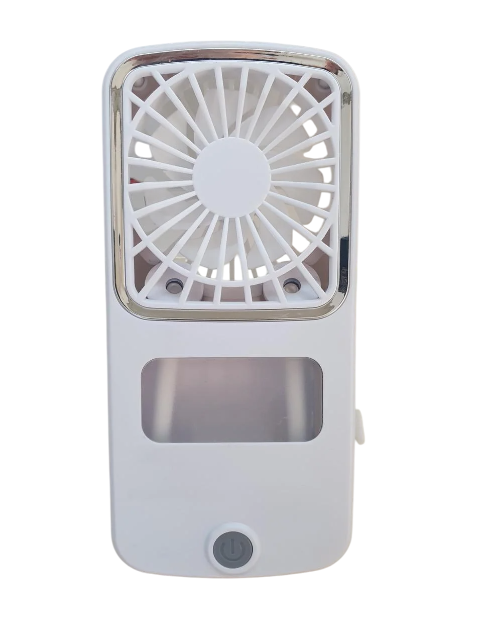 Вентилятор на акумуляторі з розпиленням води 18×12×3 см Білий