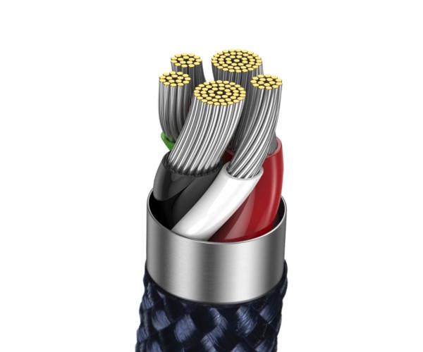 Кабель Data BASEUS Explorer Series Auto Power-Off Fast Charging Type-C-Lightning 20W 1 м Blue (CATS000003) - фото 6 Кабель Data BASEUS Explorer Series Auto Power-Off Fast Charging Type-C-Lightning 20W 1 м Blue (CATS000003) - фото 6