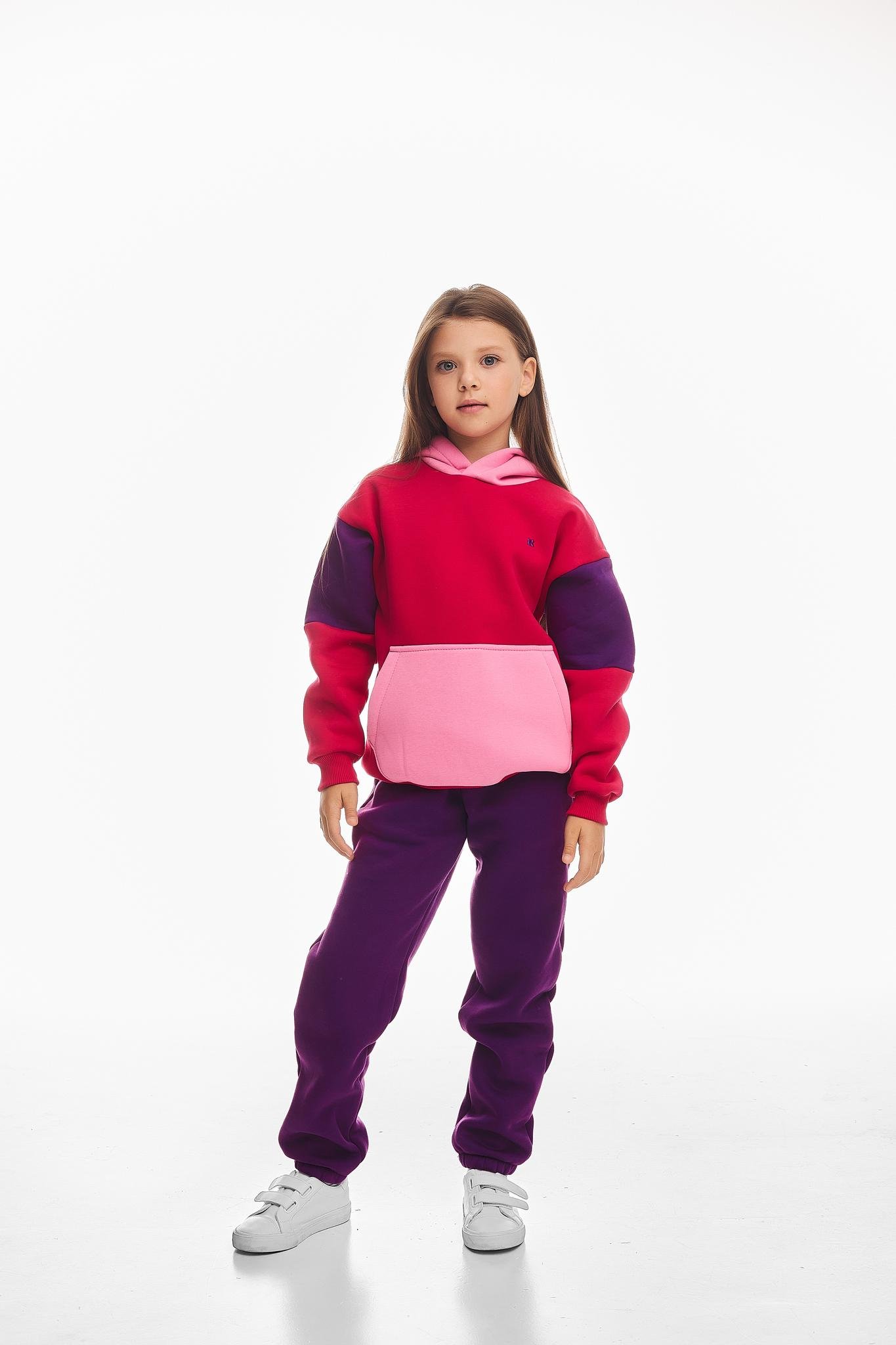 Спортивный костюм детский Kindamor Snug Princess флисовый 140 см Фиолетовый с малиновым (753725247) - фото 1