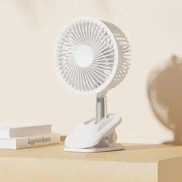 Вентилятор портативный XO MF73 настольный/ручной на прищепке с автоматическим поворотом 2000 mAh White (000513)