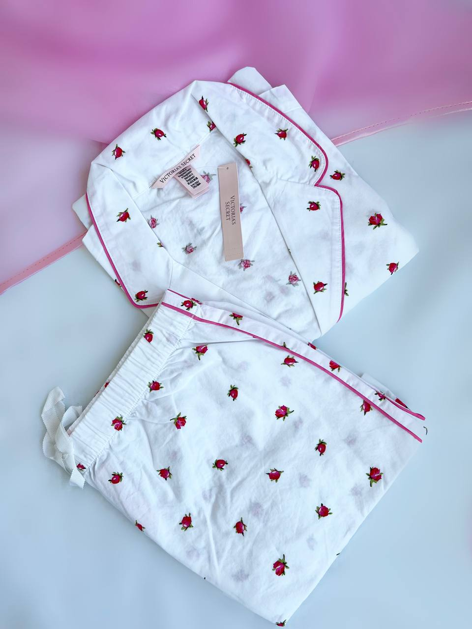 Піжама жіноча Victoria's Secret Cotton Short Pajama Set бавовняна XS Білий (20942413) - фото 5