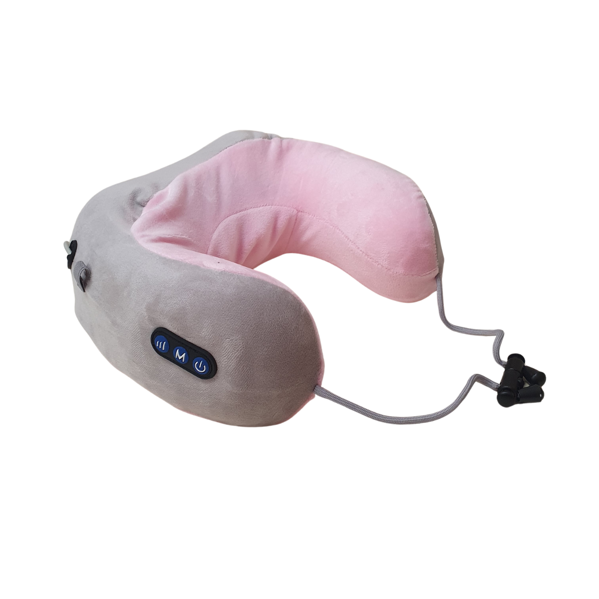 Массажная подушка для шеи дорожная U-Shaped Massage Pillow с USB зарядкой Розовый (SMP-370-Grey-Pink)