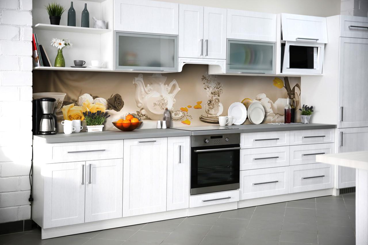 Кухонный фартук Зефир из самоклеющейся виниловой пленки 65х250 см Бежевый