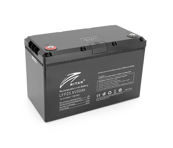 Акумуляторна батарея з bluetooth Ritar LiFePO4 25,6V 50 Ah 1280Wh BMS25 8S (37192) - фото 1 Акумуляторна батарея з bluetooth Ritar LiFePO4 25,6V 50 Ah 1280Wh BMS25 8S (37192) - фото 1