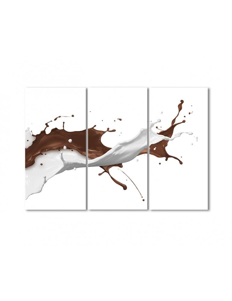 Картина модульна Танець шоколаду і молока 3 модуля 70x105 см