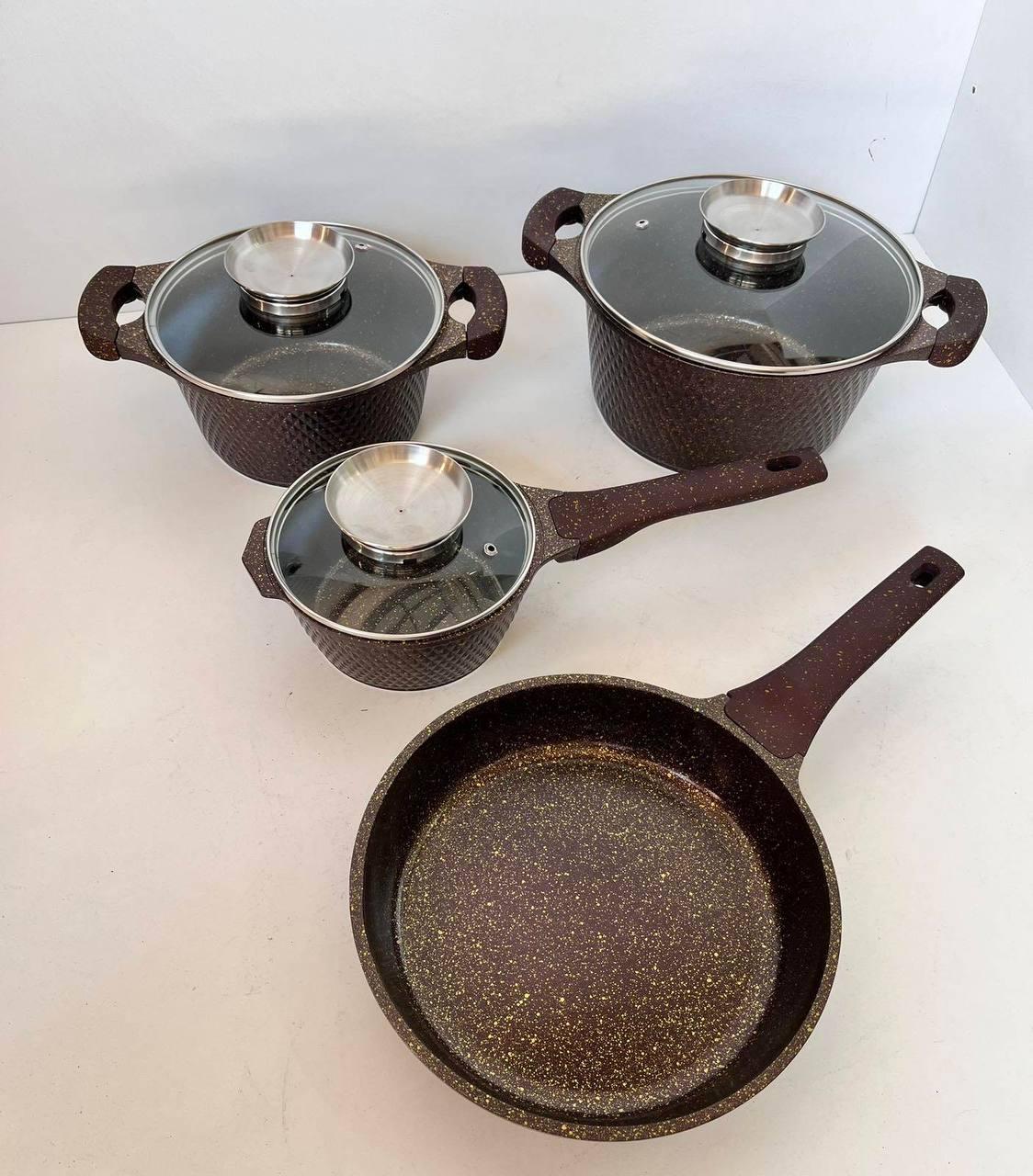 Набор кастрюль Higher Kitchen НК 315 с антипригарным гранитным покрытием 7 предметов - фото 4 Набор кастрюль Higher Kitchen НК 315 с антипригарным гранитным покрытием 7 предметов - фото 4