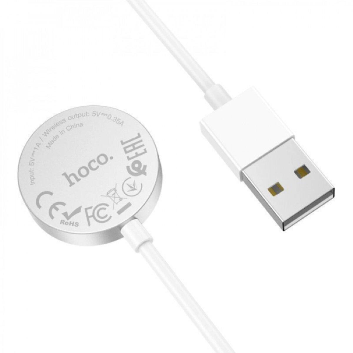 Зарядний пристрій бездротовий Hoco CW39 Wireless Charger для iWatch 1,2 м White (6931474770646) - фото 3