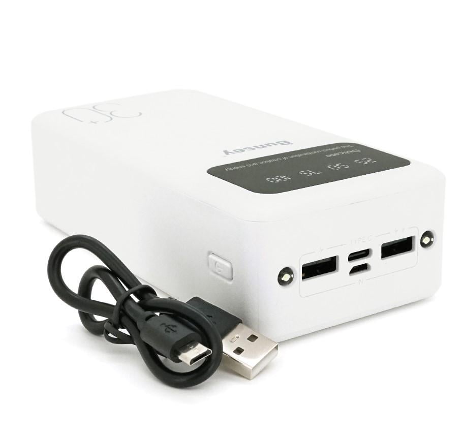 Повербанк VOLTRONIC Bunsey BY12 30000 mAh QC22.5W/PD20W Input MicroUSB-Type-C Output 2USB/Type-C White - фото 2