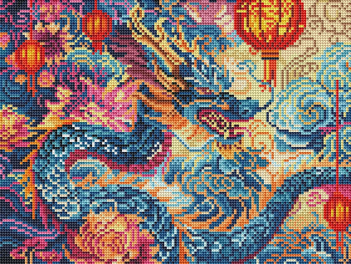 Алмазная мозаика Brushme Цветущий дракон 30x40 см (RDBS7028)