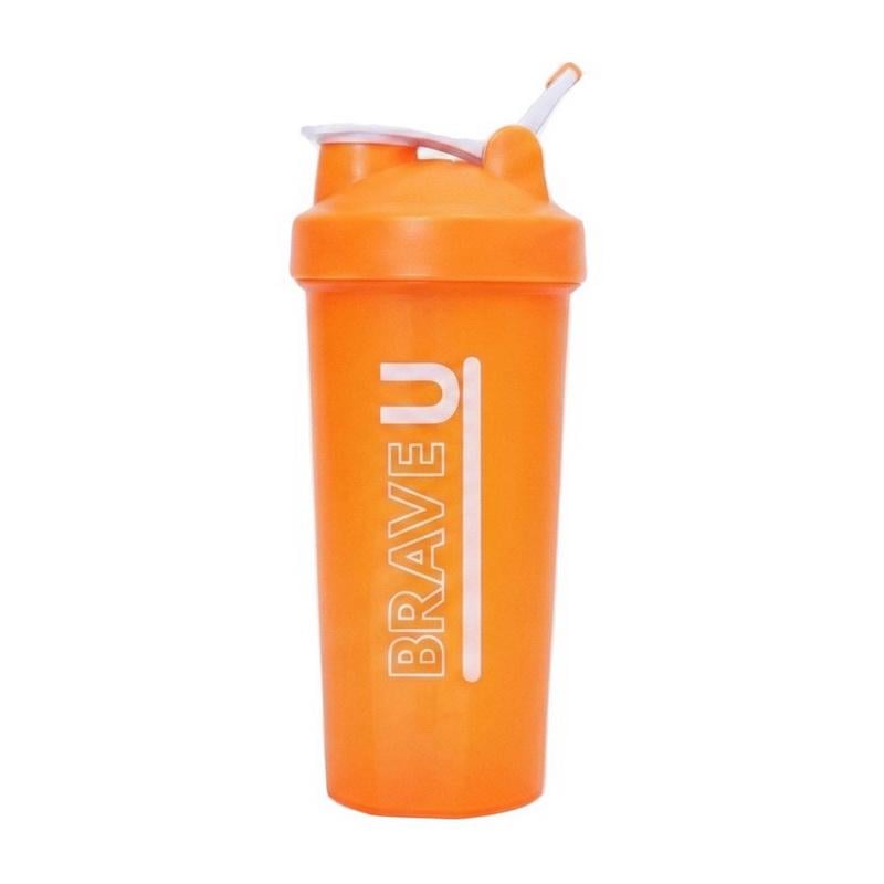 Шейкер для протеїну та спортивного харчування Brave U Shaker With Metal Ball 600 мл Жовтогарячий