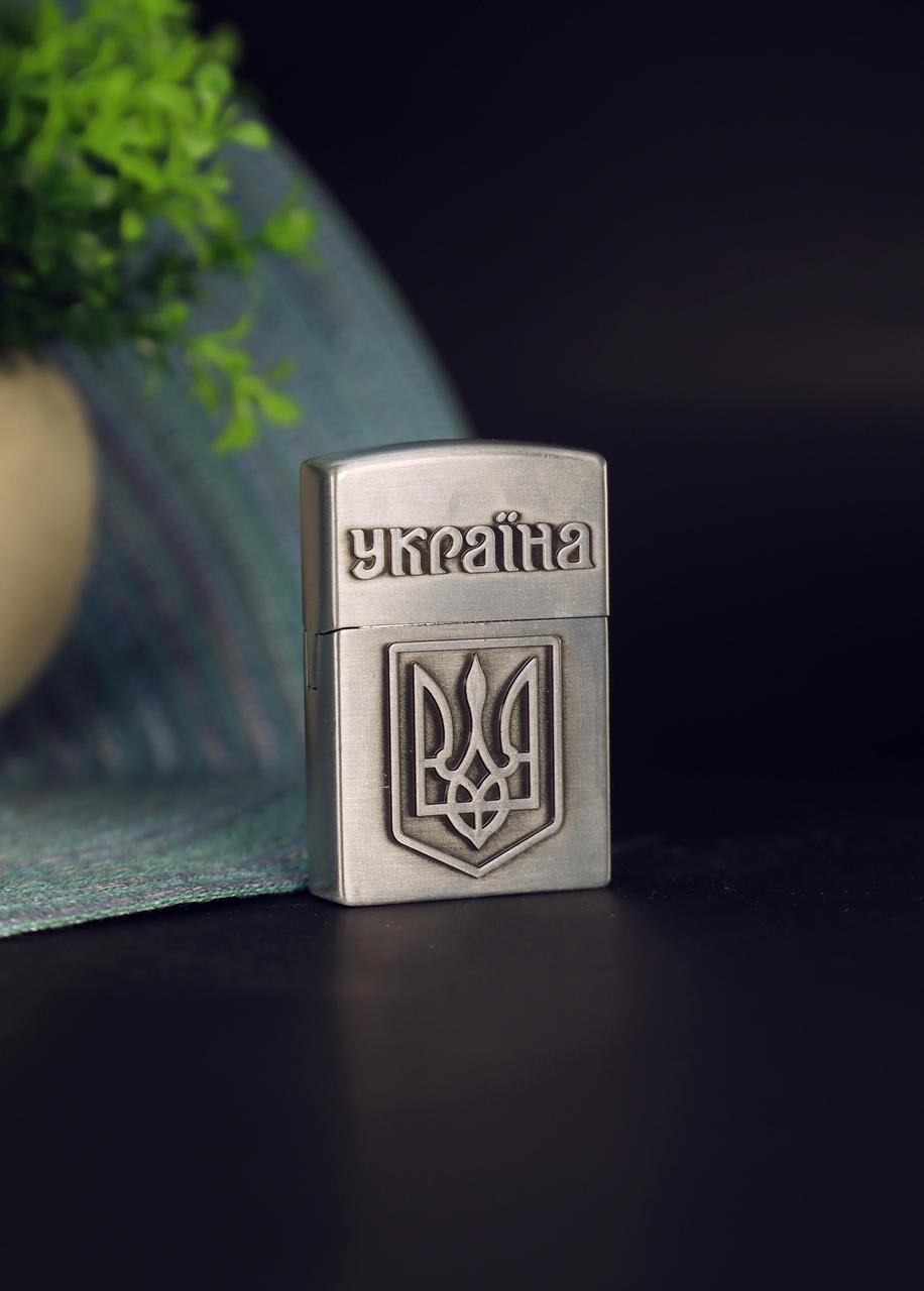 Запальничка газова кремнієва "Україна" №4-38/2-75 Сріблястий (27457641)