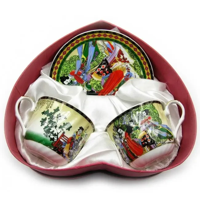 Сервиз фарфоровой девочки 2 чашки 160 мл/2 блюдца d-14 см (21281)