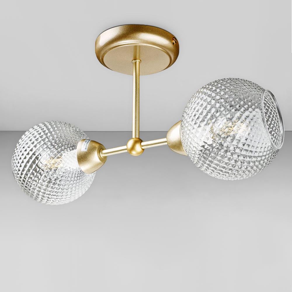 Люстра стельова Light House DL-18574/2 Золотий/Прозорий 