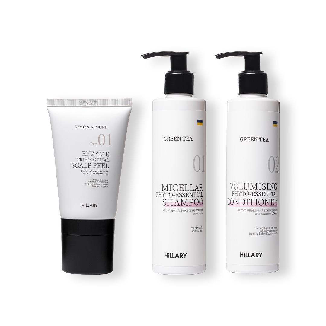 Пілінг ензимний для шкіри голови Hillary для жирного типу волосся Green Tea Phyto-essential (K-11-416)