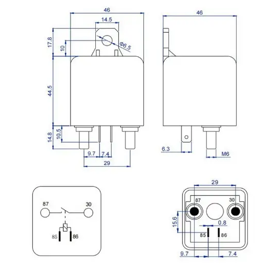 Реле пусковое электромагнитное автомобильное RL/180-12/12 В/100A (WM686) - фото 8 Реле пусковое электромагнитное автомобильное RL/180-12/12 В/100A (WM686) - фото 8