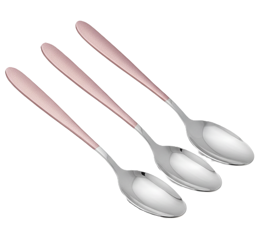 Ложки чайные Stenson из нержавеющей стали 3 шт. Pink mat (30361) Ложки чайные Stenson из нержавеющей стали 3 шт. Pink mat (30361)