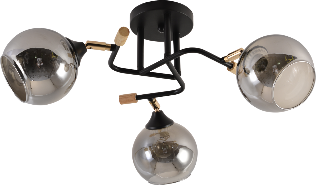 Люстра потолочная Light House SRS-20719/3 плафон серый глянцевый Черный/Золотой/Дерево Люстра потолочная Light House SRS-20719/3 плафон серый глянцевый Черный/Золотой/Дерево