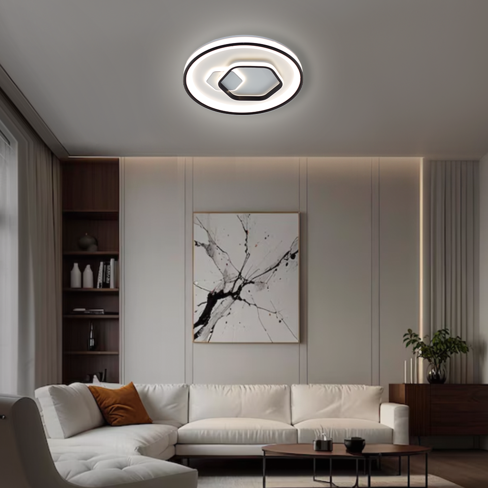 Люстра ESLLSE LORA H с пультом 80 Вт 480x65 мм Черный (10603) - фото 7