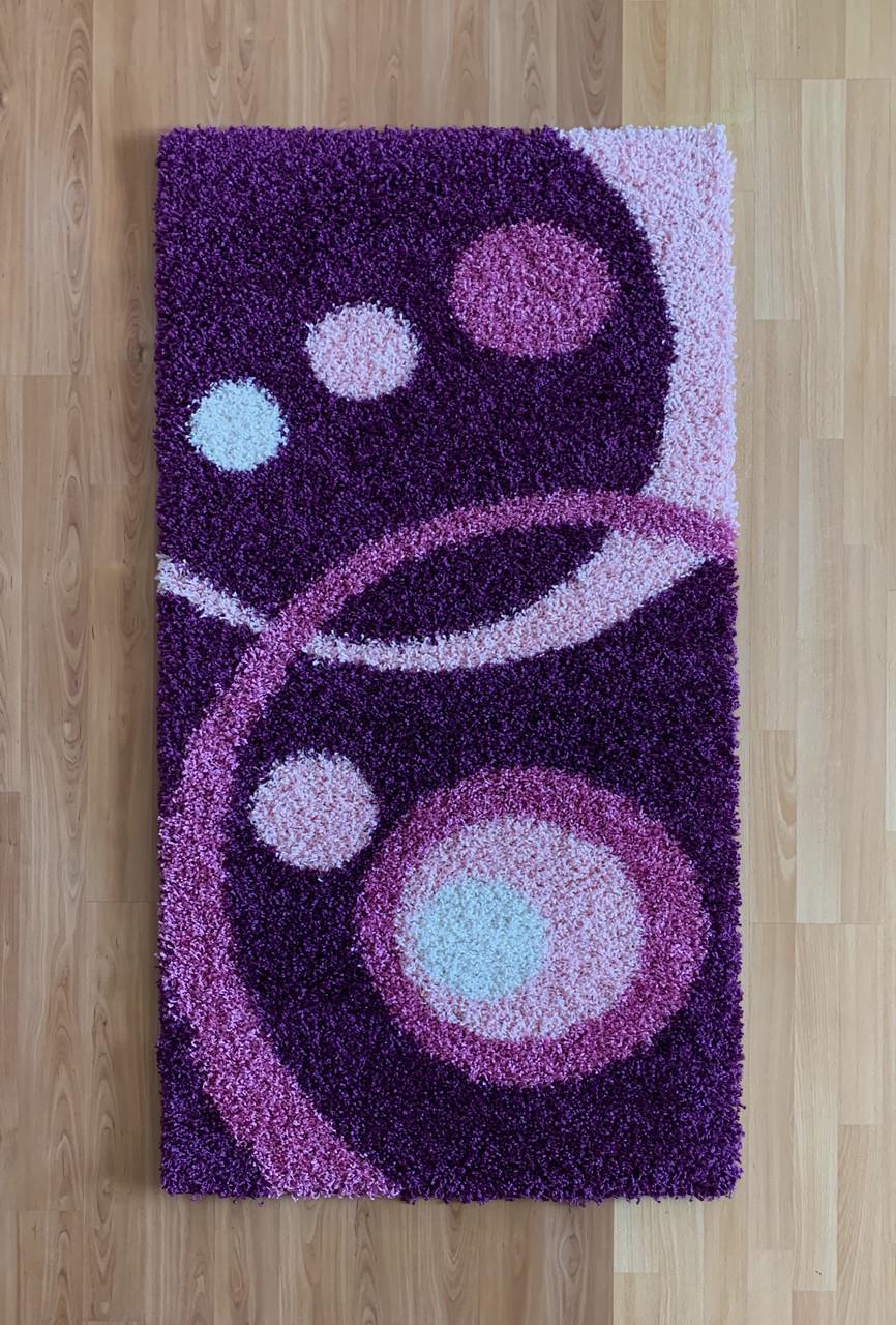 Килим прямокутний високоворсовий Абстрактний візерунок гіпоалергенний 300х400 см Фіолетовий (2827825762)