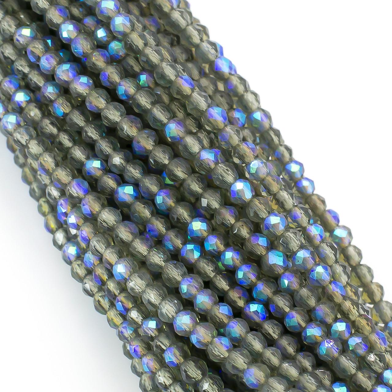 Бусины из шпинели на нитке круглая огранка 37 см 2 мм 200 шт. Радужно-серый (БШ2602к62)
