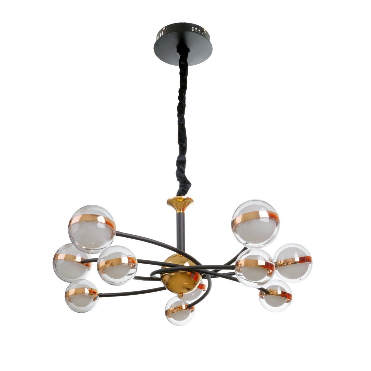 Люстра светодиодная модерн Brille BL-796S/10 90W BK+GD Черный/Золото