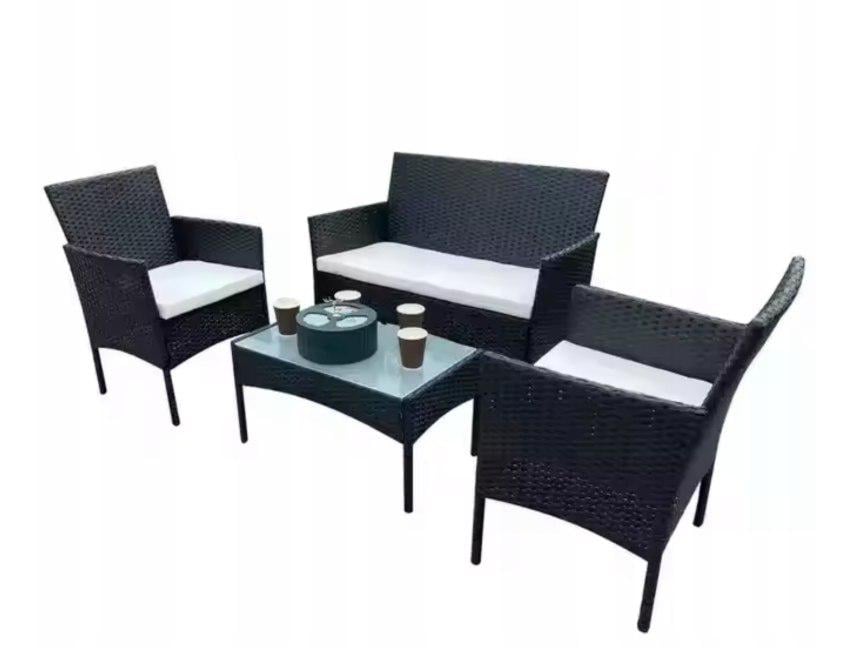 Комплект садовой мебели Garden Line диван/стол/2 кресла из искусственного ротанга Черный (PR-GL+B)