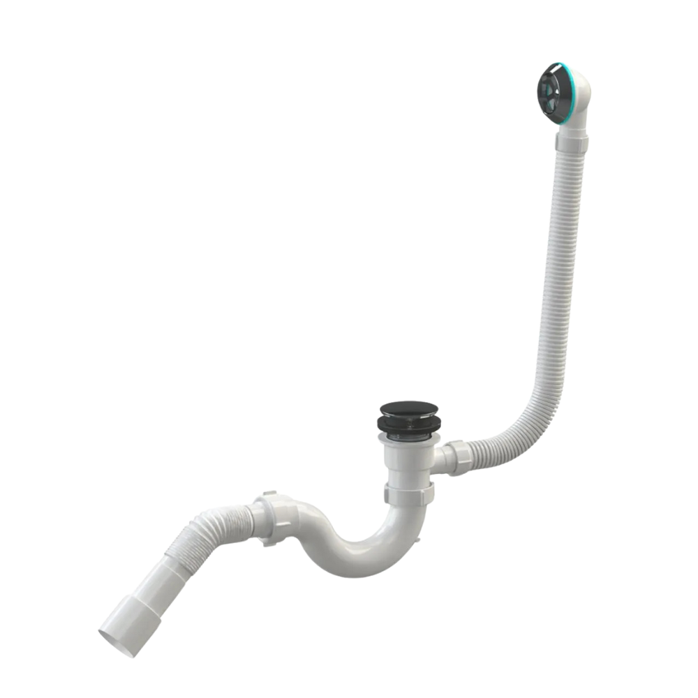 Сифон прямоточный для ванны SoloPlast Волна В0236 с переливом пластиковый (2512034149)
