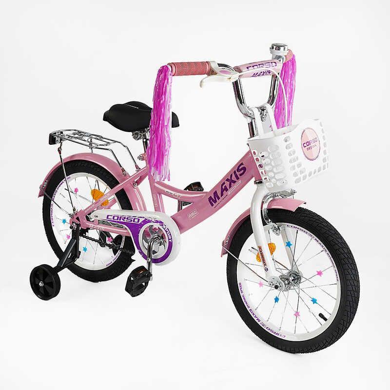 Велосипед дитячий Corso Maxis ручне гальмо 16" Pink (162147)