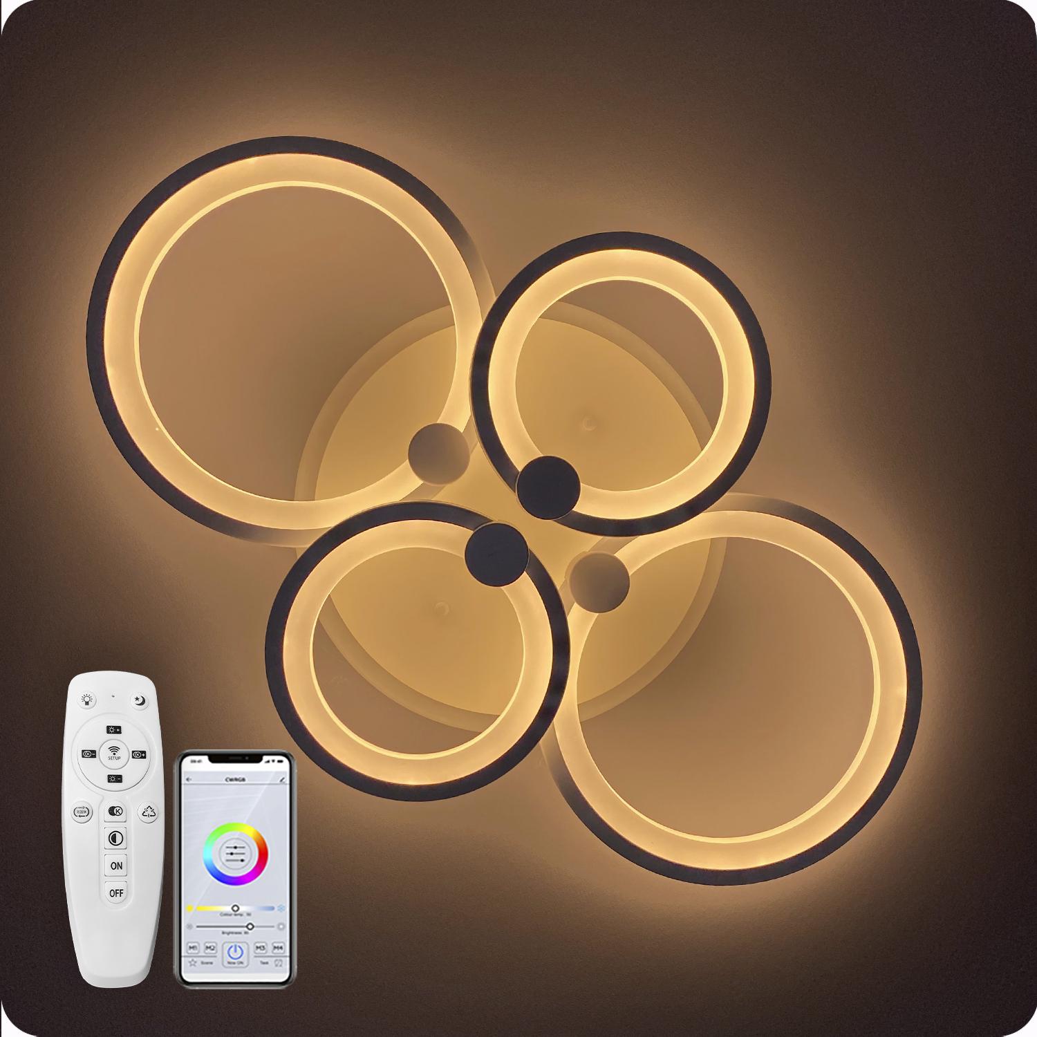 Люстра світлодіодна 517 Dlight 3color з пультом 80 Вт Білий (02081) - фото 4 Люстра світлодіодна 517 Dlight 3color з пультом 80 Вт Білий (02081) - фото 4